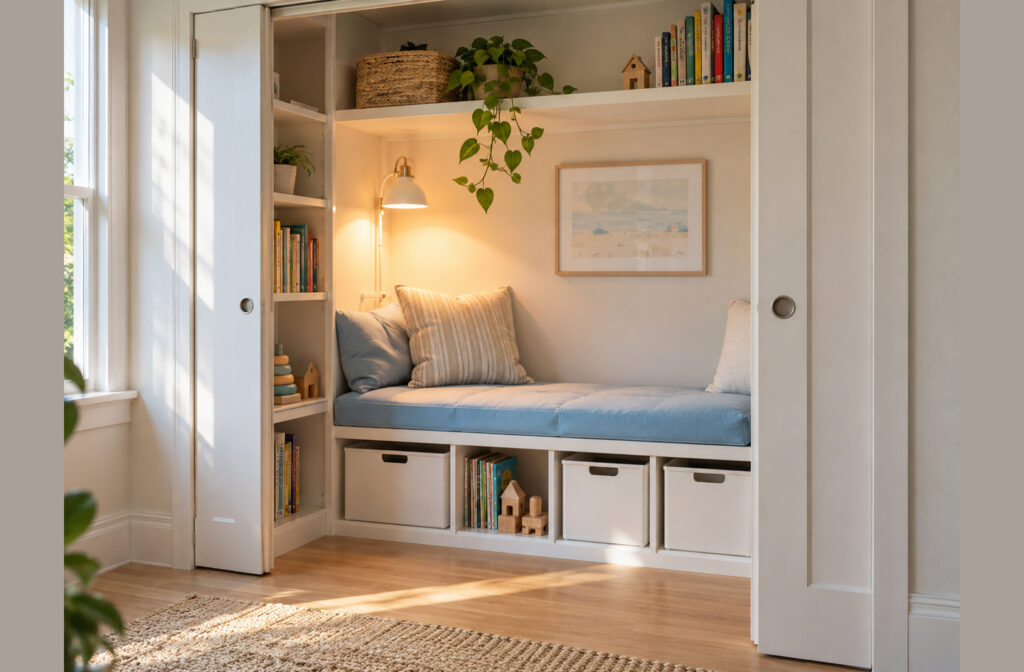 Closet Reading Nook Ideas for Kids: Convert an Unused Closet Into a Book Hideaway