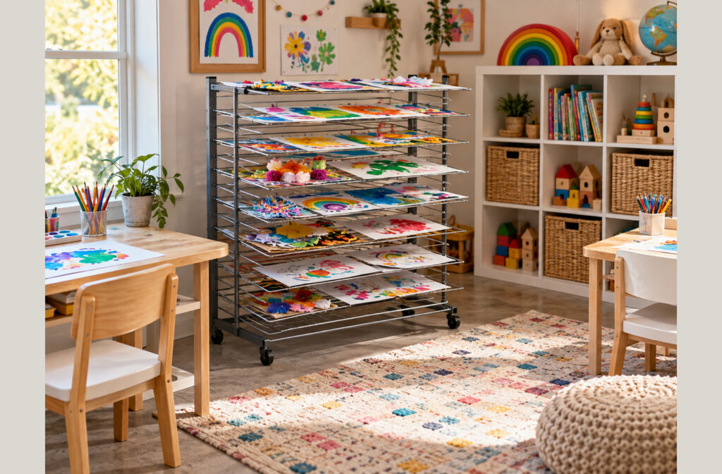 Art Drying Rack for Kids: Size a Drying Zone Without Blocking the Room